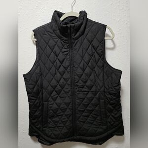 Black Quilted Womens Vest